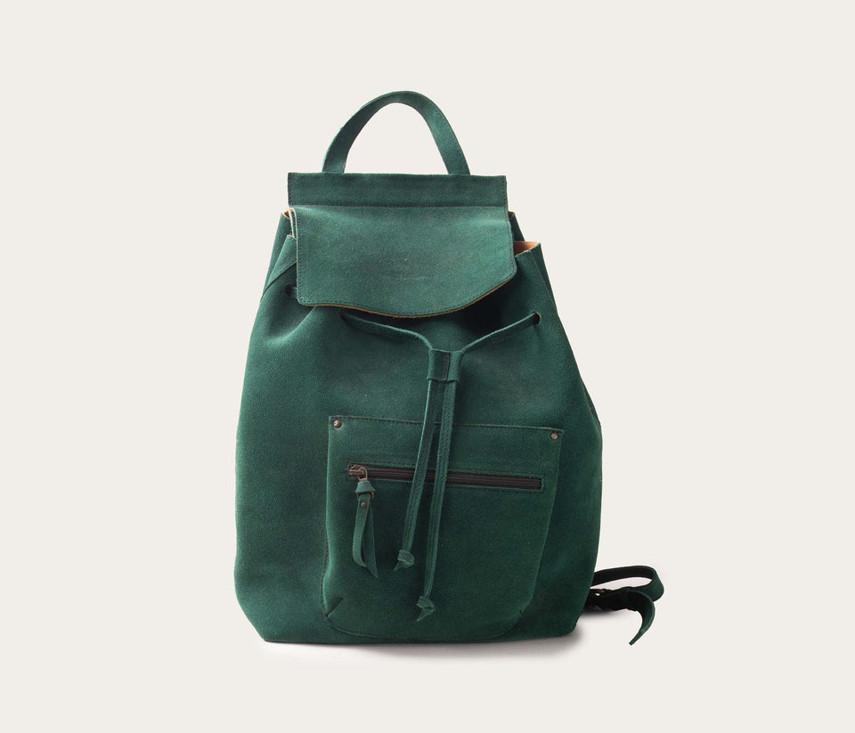 Sac a Dos Souple Velours Vert Impérial - Prix Doux